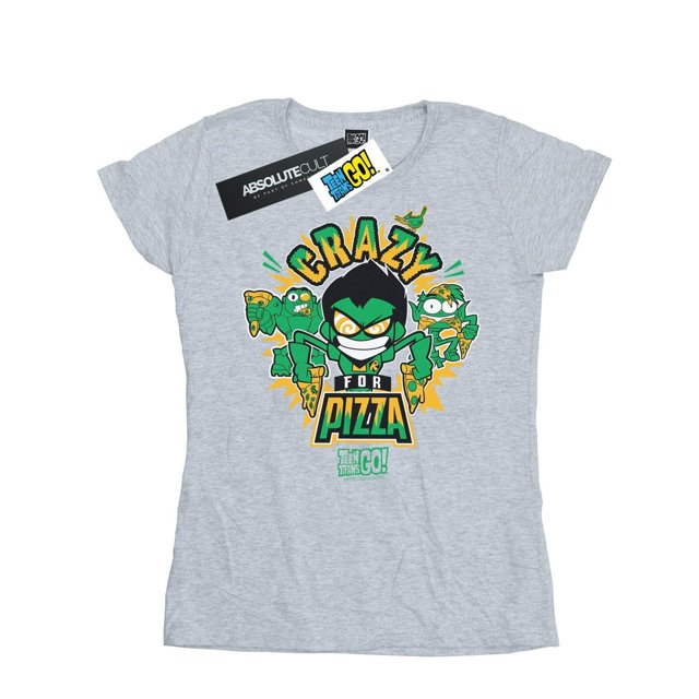 DC Comics T-Shirt en Coton pour Femmes Adolescentes Titans Go Crazy For Pizza