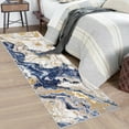 thumbnail image 5 of JoanKaren 2'x6' Modern Marble Runner Area Rug,Washable,Abstract Marble Pattern,Non Slip,2'x6' for Bedroom Entryway,Hallway,Blue, 5 of 8