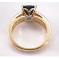 thumbnail image 4 of 2.00Ct Cushion Cut Simulated London Blue Topaz & Diamond Halo Wedding Women's Ring 14K Yellow Gold Plated 925 Sterling Silver For Her, 4 of 5