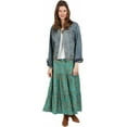 thumbnail image 5 of CATALOG CLASSICS Womens Reversible Boho Maxi Skirt - Patchwork Floral Long Skirt, 36" L - Gold/Green - 1X, 5 of 6