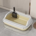 thumbnail image 5 of RKSTN Cat Litter Box Semi-Enclosed, Splash-Proof Cat Poop Basin, Cat Potty Light Yellow, 5 of 5