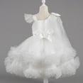 thumbnail image 5 of Tutu Dress for Girls Tulle Princess Birthday Party Prom Outfit Toddler Girls Sneaker Ball Gown Dress White 7-8 Years, 5 of 7