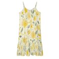HANSHBDB Pastel Yellow Ditsy984 Women's Maxi Summer Dress , Loose