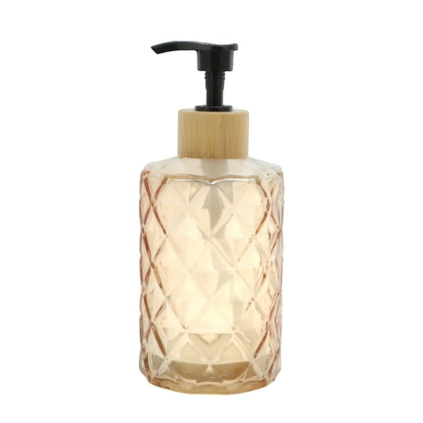 Dispensador de Jabón de Patrón de Diamante de Fondo Redondo Único Bargains 11.16oz Naranja Amarillo Negro