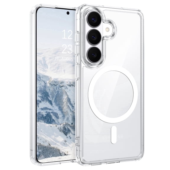 DUEDUE for Samsung Galaxy S26 Magnetic Case, Compatible with MagSafe, Clear Anti-Yellowing Shockproof Phone Case with 10FT Military-Grade Drop Protection, Transparent Protective Cover