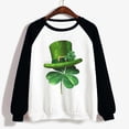 thumbnail image 4 of St. Patrick's Day Shirts for Women Crew Neck Casual Long Sleeve Patchwork Funny Printed Pullover Tops Sweatshirts(Black,XL), 4 of 5