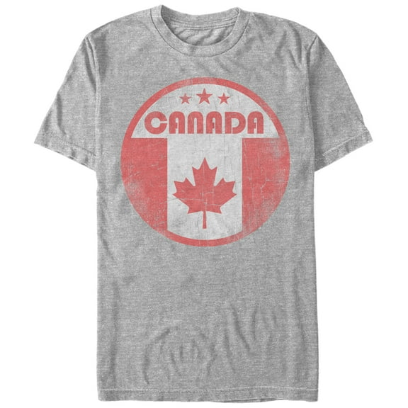 Men's Lost Gods Canada Flag Circle  Graphic Tee Athletic Heather Small