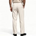 thumbnail image 3 of Men's Pleated Straight Leg Dress Pants Elastic Waist Comfort Business Casual Trousers, L, 3 of 3