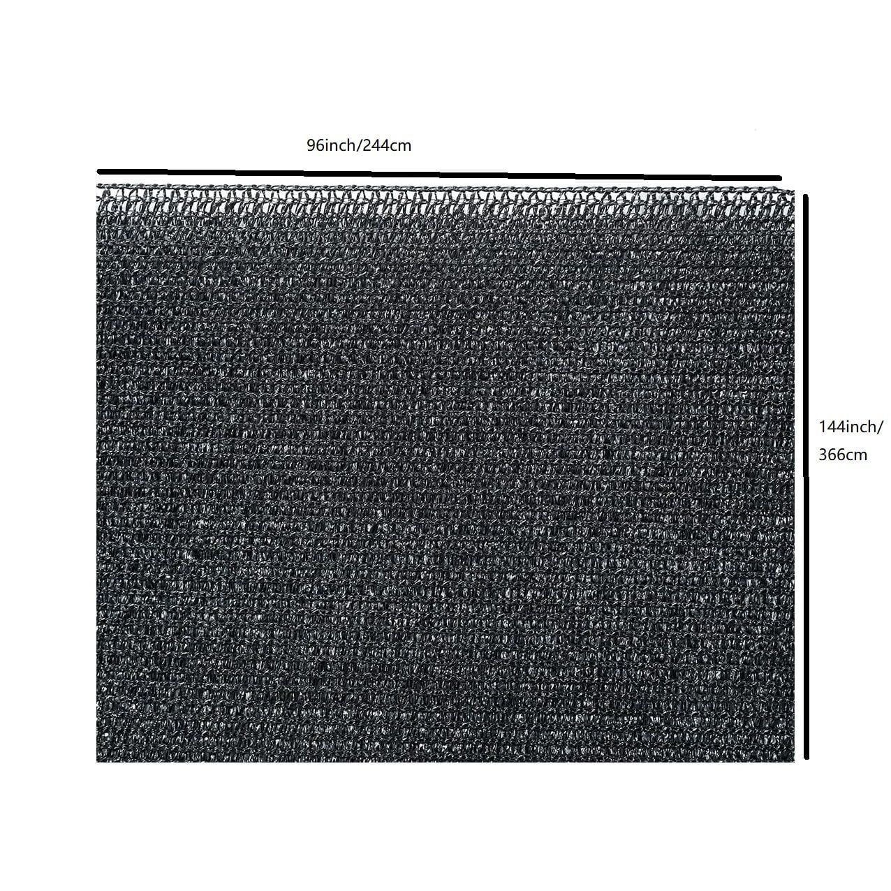 8 ft. x 12 ft. Black 90% Shade Cloth Fabric Sunscreen UV Resistant Mesh Net with Cut Edge