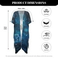 thumbnail image 6 of DISNIMO Galaxy Wolf Print Womens Kimono Swimsuit Coverups Cherry Blossom Print Cardigan Casual Loose Swimwear Cover Up Summer Half Sleeve Bikini Coverup, 6 of 6
