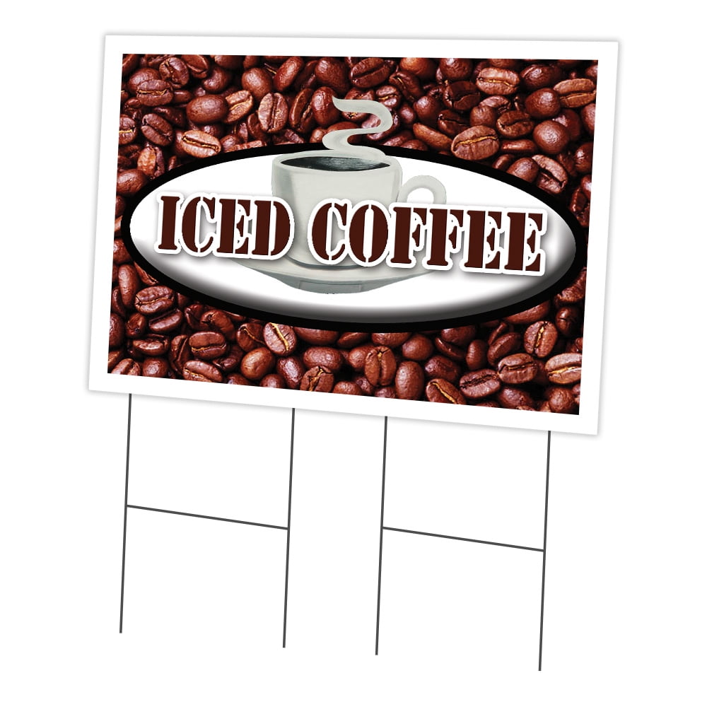 Fresh Brewed Coffee To Yard Sign & Stake outdoor plastic coroplast window 