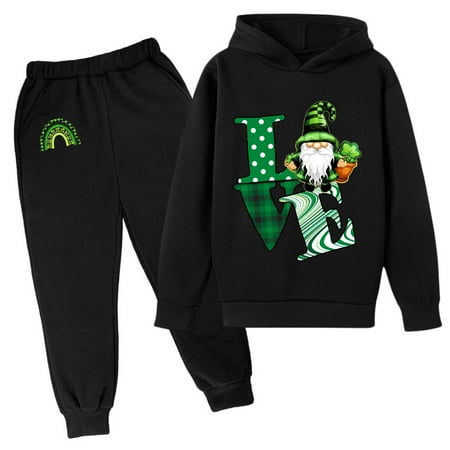 

Kids Boys Long Sleeve Letter Graphic Hoodie Sweatshirt And Sweatpants Pullover Hoodie Set Tracksuit Outfits 2 Piece Sizes 7-8 Years