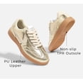 thumbnail image 5 of LUCKY STEP Womens Classic Retro Sneakers Non Slip Fashion Casual Shoes,Gold, 5 of 11