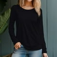 thumbnail image 5 of Women's 230g 100% Cotton Round Neck Regular Solid Long Sleeve T-Shirt, 5 of 12