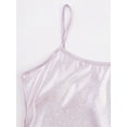 thumbnail image 4 of Alvivi Women's Shiny Metallic Liquid Camisole Tank Top Wet Look Crop Tops Shirt Clubwear Pink L, 4 of 6