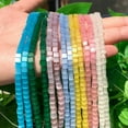 thumbnail image 4 of HOOUN 4mm Natural Cat's Eye Opal Stone Square Loose Beads for Jewelry Making DIY 15''-white-4mm, 4 of 9