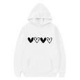 thumbnail image 5 of WQNVRNR Kids Valentine's Day Hoodie- Heart Long Sleeve Casual Fleece-Lined Sweatshirt with Pocket White Size 14, 5 of 6