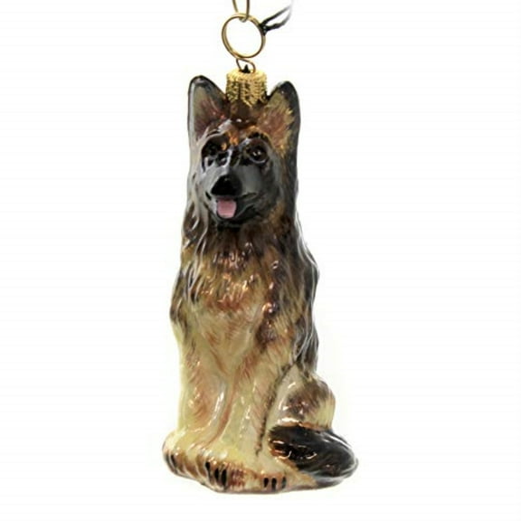 German Shepherd Dog Polish Blown Glass Christmas Ornament Holiday Decoration