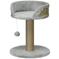 thumbnail image 1 of Grey Small Cat Tree with Scratching Post & Perch - 16" Indoor Cat Tower for Play & Rest - Durable Particle Board Design, 1 of 7