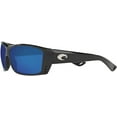 thumbnail image 3 of Costa Del Mar Men's Cat Cay Rectangular Polarized Sunglasses, Matte Black Frame, 61mm Gray Blue Mirrored 580P Lens, 3 of 5
