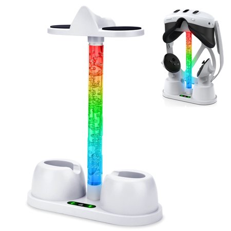 EEEkit Charging Dock with 2 Rechargeable Batteries, for Meta Quest 3 VR Headset & Controllers, Black
