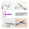 thumbnail image 4 of Linyer Eyebrow Scissors Household Simple Stainless Steel Brow Shape Tools Convenient Personal Care Trimmer Beauty Tool for Makeup Use Blue Pink, 4 of 4