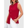 thumbnail image 3 of Chaleco tipo suéter PRETTYGARDEN para mujer, verano 2025, rojo, talla M, 3 of 9