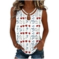 thumbnail image 3 of GERsome 4th of July Tank Tops Women's V-Neck Loose Fit Sleeveless Patriotic Summer T-Shirts Size L, 3 of 6