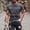 Black, variant on Fnnxeal Casual Mens Muscle Fit Short Sleeve T-Shirt Wine Distressed Stripe Pattern Soft Polyester Spandex Stretchy Crew Neck,Size M