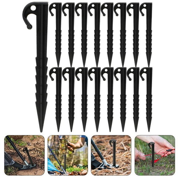 Soimiss Tent Peg Set Non Metal Tent Stakes Windproof Serrated 40Pcs
