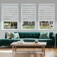 thumbnail image 3 of MiLin No Tools No Drill Cordless Zebra Blinds Blackout Zebra Windows Shades Dual Layer Roller Shades Thermal Insulated Reduce Noise Zebra Shades for Windows (Blackout Silver Grey, 24"W X 72"H), 3 of 6