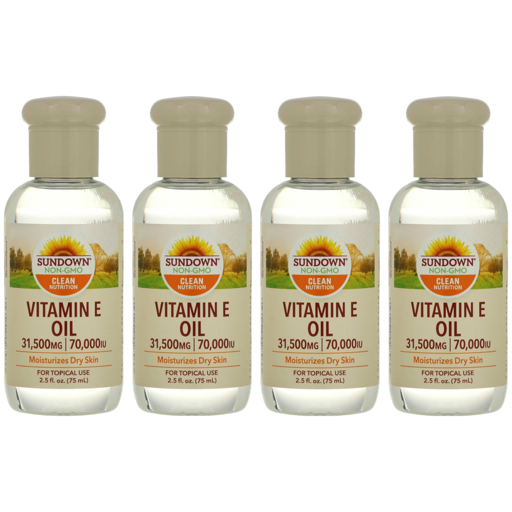 Sundown Naturals Vitamin E Oil 70,000 iu for Dry Skin 2.5 fl oz Pack of