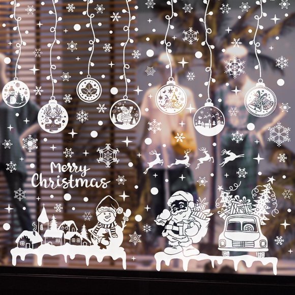EcoNesxp Christmas Decals 9 Sheets PVC Sheets Christmas Window Stickers x