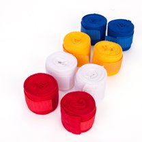 1 Pair 2.5M Cotton Hand Wraps Handguard Wraping Belt Hand Sticking Pad Design Protecting Nylon Strap for Karate Sanda Boxing Fitness (Yellow)