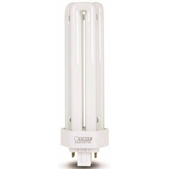 Feit Electric PLT42E/35 Compact Fluorescent Bulb, 42 W, T4 Lamp, GX24Q-4 Lamp Base, 3000 Lumens, 3500 K Color Temp
