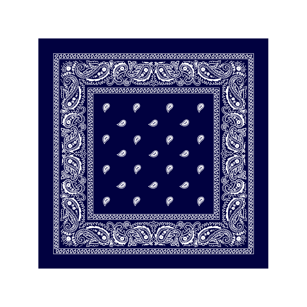 BANDANA Navy Blue Paisley Bandana Single Piece 22x22