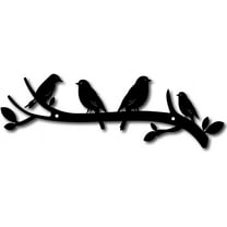 Love Birds on a Branch Metal Wall Decor Tree Art Metal Bird Garden Wall Art Signs Black Hanging for Christmas Halloween Home Decoration Indoor Outdoor Garden Aesthetic Bedroom 12x4inch