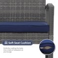thumbnail image 2 of Orange-Casual 3 Piece Outdoor Modern Bistro Set, Wicker Conversation Set, Patio Rattan Chair Set, Patio Furniture Set with Coffee Table, Garden (Blue), 2 of 5