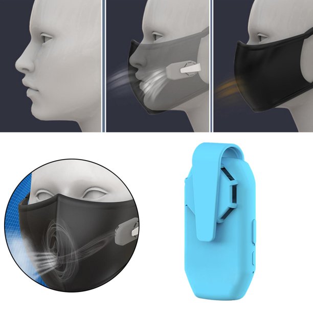 Ventilador de escape recargable por USB eléctrico para exteriores para facial Azul shamjiam Ventilador de cubierta facial