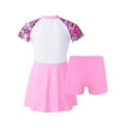 thumbnail image 2 of YIZYIF Girls 2Pcs Swimsuit Floral Print Swimming Dress with Shorts Set for Pool Beach Tropical Vacation Swimming, 2 of 7