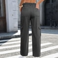 thumbnail image 4 of Miqool Women's Cargo Jeans High Waisted Baggy Straight Leg Stretch Work Denim Pants with Multiple Pockets, 4 of 6