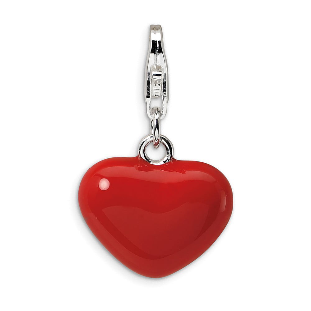 Red Enameled Present Charm .925 Sterling Silver Click On Amore La Vita 