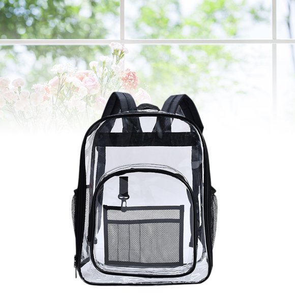 OUNONA PVC Transparente Con Ajustables Cómodas Y Jelly Backpack Negro