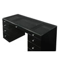 thumbnail image 3 of 1pc Glam Makeup Vanity Table Glass Top 9 Drawers Knobs Black Wooden Bedroom Furniture, 3 of 5