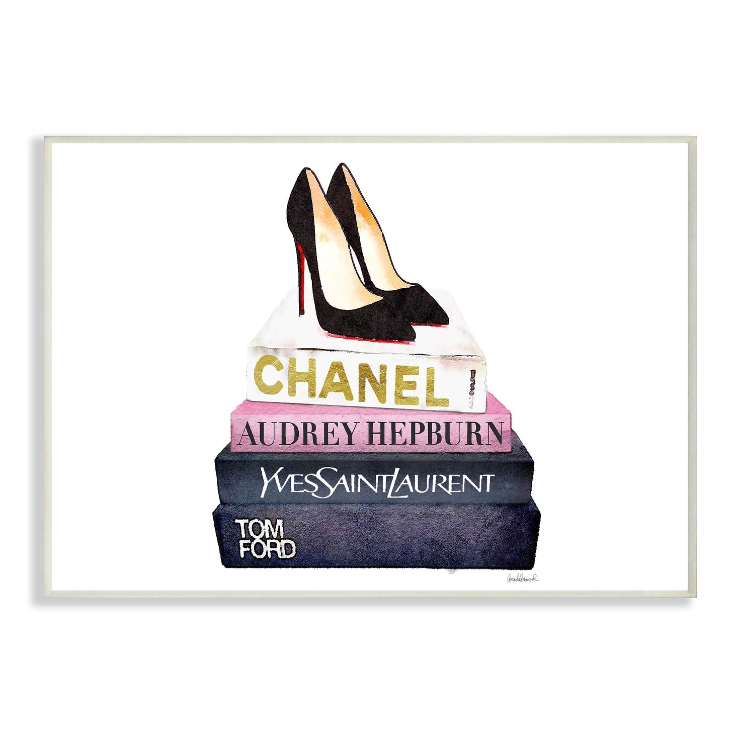 The Stupell Home Decor Collection Fashion Books with Black Heels Wall Art