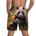 thumbnail image 2 of Lsque Mens Swim Trunks Forest Panda Pattern - Bathing Suit Compression Liner - Beach Swim Shorts Swimwear - (S-3XL) - Stretch Quick Dry -Medium, 2 of 9
