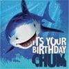 3 Ply Lunch Napkins Happy Birthday Shark Splash, Pack of 16, 12 Packs