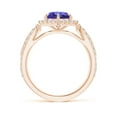thumbnail image 2 of Angara Natural 1.45 Ct. Tanzanite with Diamond Halo Ring in 14K Rose Gold for Women (Ring Size: 3.5), 2 of 10