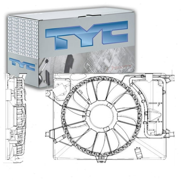 TYC Dual Radiator & Condenser Fan Assembly compatible with Kia Soul 2012-2016