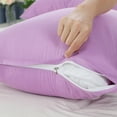 thumbnail image 4 of PiccoCasa 2 Pack Egyptian Cotton Pillowcases with Zipper Light Purple Standard(20"x26"), 4 of 6